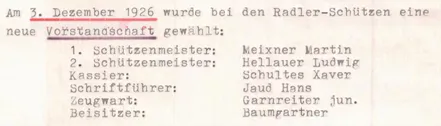 1926 vorstandschaft
